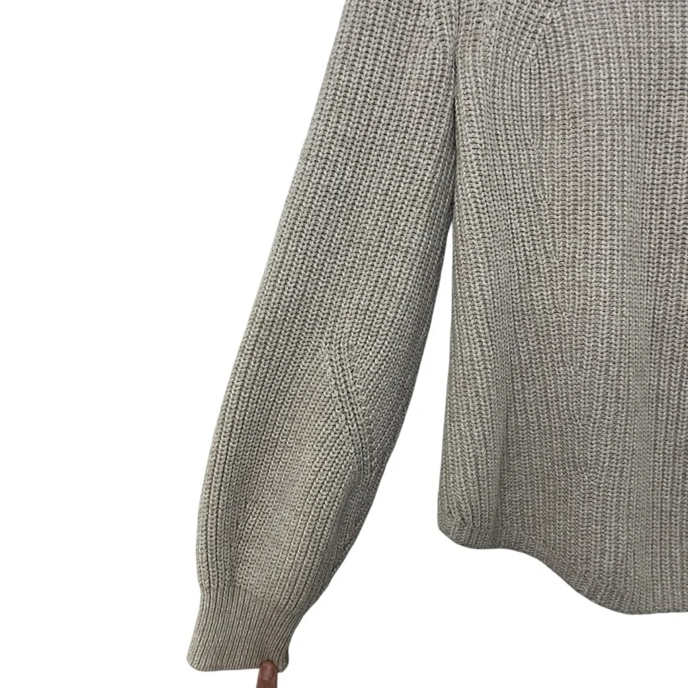 GAP Neutral Mock Boatneck Bubble Sleeve Cotton Sweater XXS Relaxed